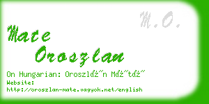 mate oroszlan business card